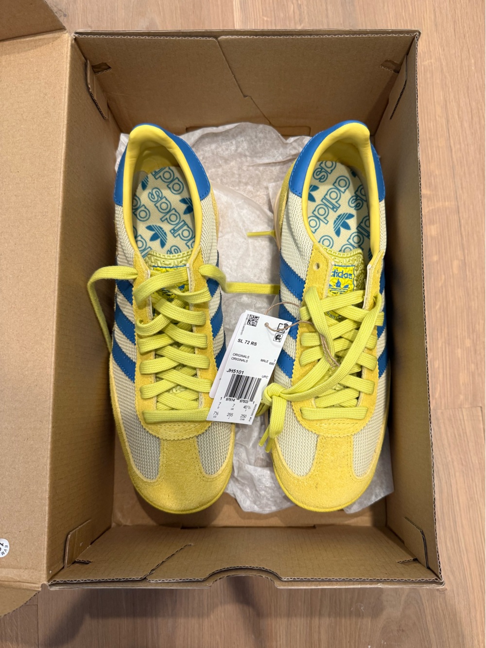 adidas SL 72 RS Lace Up Sneakers - Blue and Yellow Classic Low-Top